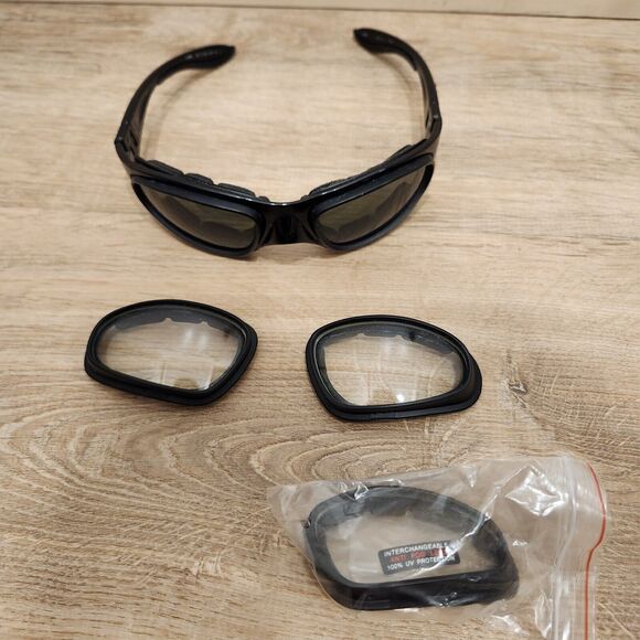 WILEY X Z87-2 BLACK EN 166 AUTHENTIC SUNGLASSES Clear Lenses Anti-Fog UV W/Case - Picture 1 of 16